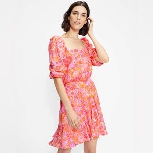 NWT Ted Baker Bethha Paisley Pink puff sleeved dress